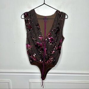 Marciano Los Angeles Felted Floral Bodysuit Womens S